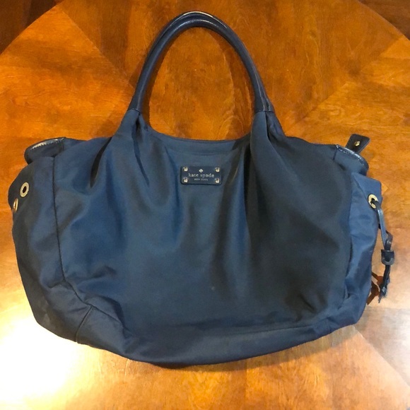 kate spade Handbags - Kate Spade Nylon Stevie Navy Tote Bag